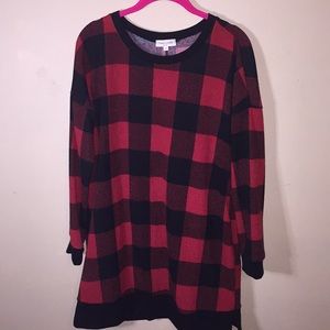 Buffalo Plaid Tunic Sweater with pockets